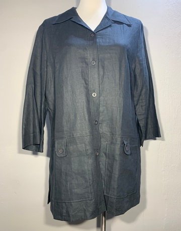 Ashbury Linen Black Top- Size UK 14 / 38