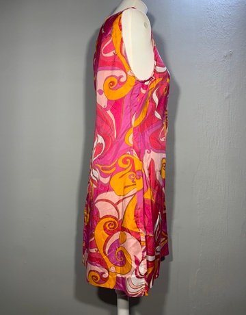 Banana Republic Pink And Orange Patterned Cotton Dress- Size 12