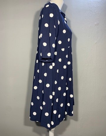 Navy Blue And White Dress (No Brand Name)- Size Small