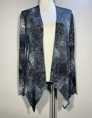 Jelli Bean Grey And Black Waterfall Jacket - Size 34-38