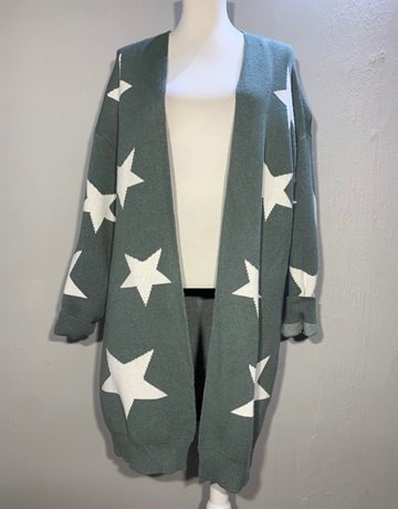 Stella Morgan Viscose Blend Sage And White Jersey Jacket- Size 14