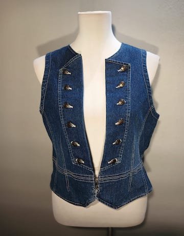 Vintage Candy Rocket Denim Waist Coat – Size 14 (Will fit size 34/36)