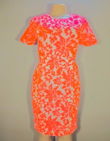 Top Shop Coral Shift Dress - Size UK 10 / USA 6 / Eur 38
