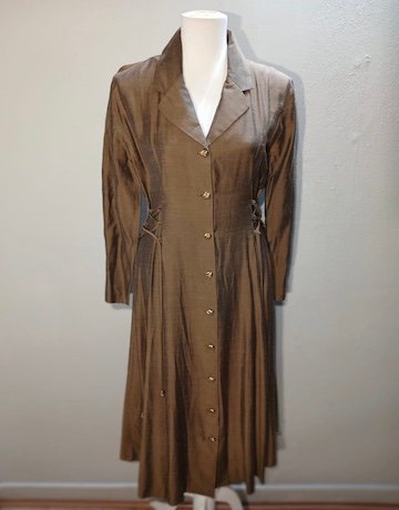 Vintage Manhattan Brown Dress - Size UK 12 (will fit a Size 34)