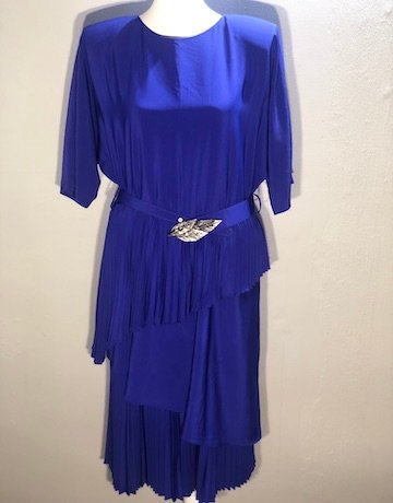 Vintage Ashleigh Colbalt Blue Dress - Size 38/97 (will fit Size 36)