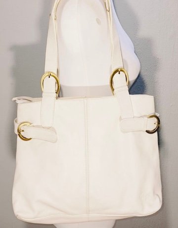 GiGi CLOTTED WHITE Leather Shoulder Bag