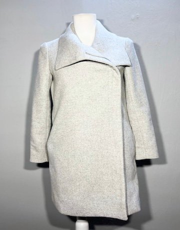 Witchery GREY Wool Blend Coat - Size UK 6