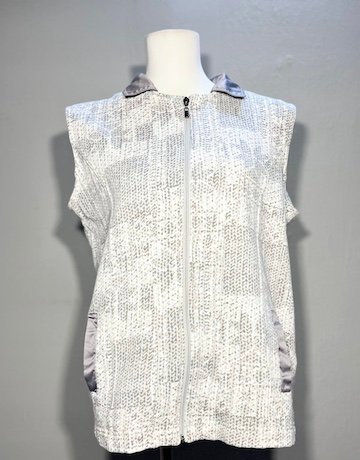 Grey Patterned Cotten Blend Gilet - Size Size UK 36 / Medium