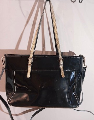 BLACK Patent Leather Shoulder Bag