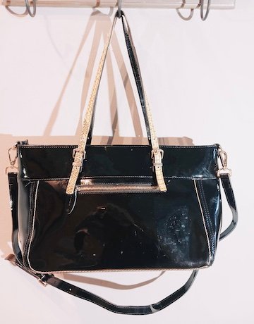 BLACK Patent Leather Shoulder Bag