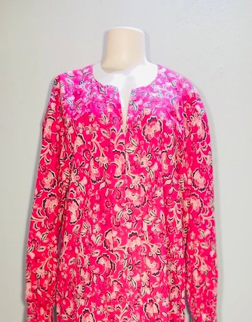 Trenery PINK FLORAL Cotton Tunic – Size UK 14