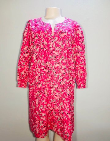 Trenery PINK FLORAL Cotton Tunic - Size UK 14