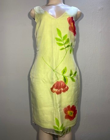 August Silk Collection Yellow Dress- Size 12