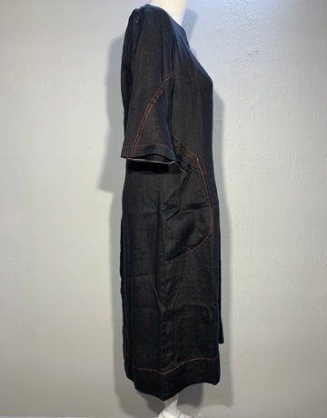 Hugo Flear Pure Linen Black Dress- Size 34-36 (New with tags)