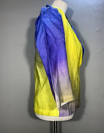 Hugo Flear Blue And Yellow Linen Jacket- Size 34-36 (New with tags)