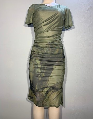 Hugo Flear Green Cactus Mesh Dress- Size 32-34 (New with tags)