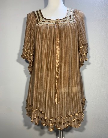 Bellezza Si8nora Brown Cotton Top- Size