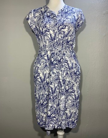Poetry Blue And White Dress- Size 8