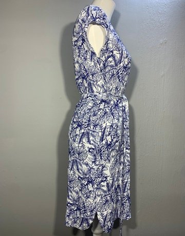 Poetry Blue And White Dress- Size 8