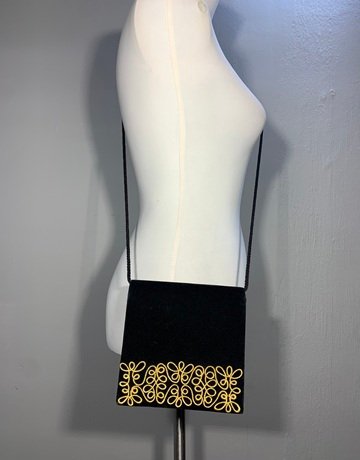 Black And Gold Crossbody Bag- Small Size