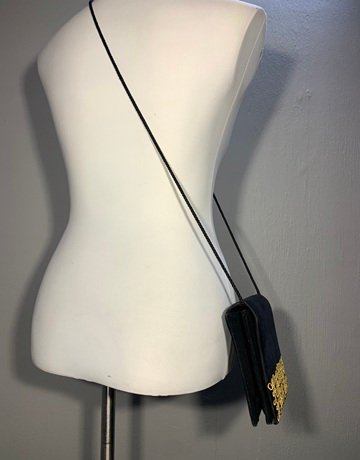 Black And Gold Crossbody Bag- Small Size