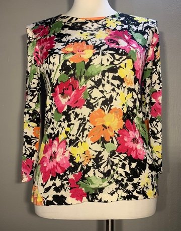 Ralph Lauren Floral Cotton Blend Top- Size Medium