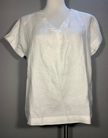 Vicci White Linen Top- Size Small