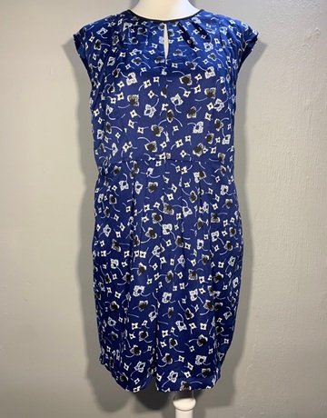 Country Road Blue Patterned Dress- Size 16