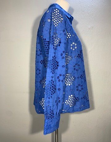 Adiva Blue Pure Cotton Shirt- Size Medium