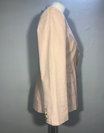 Jenni Button Beige Linen And Cotton Blend Blazer- Size Medium