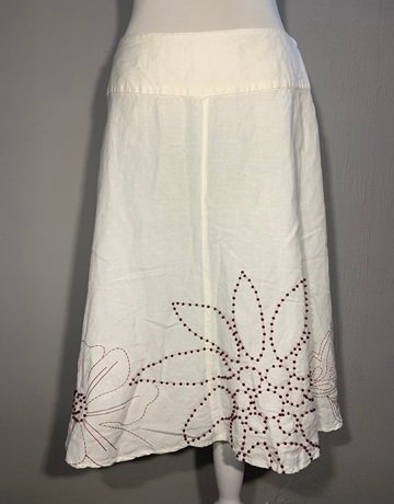 Mistral White Linen Blend Skirt- Size 12