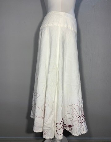 Mistral White Linen Blend Skirt- Size 12