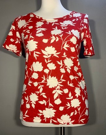 Poetry Pure Cotton Red Top- Size 6