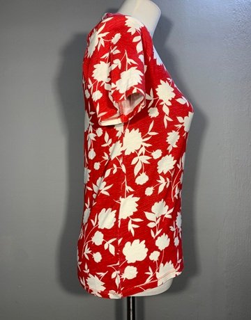 Poetry Pure Cotton Red Top- Size 6