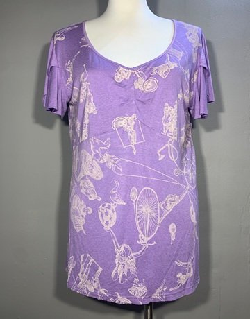 Maya Prass Purple Viscose Blend Top- Size 40