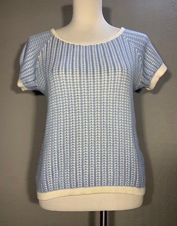 Blue And White Top (No Brand Name)- Size Medium