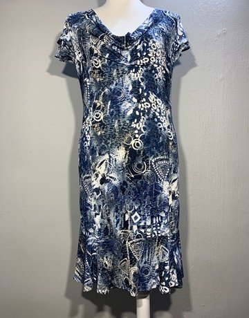 Rosewerth Blue And White Patterned Dress- Size Medium