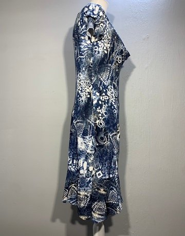 Rosewerth Blue And White Patterned Dress- Size Medium