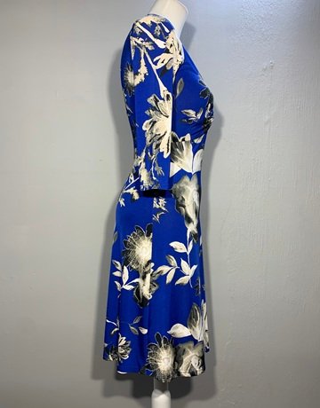 Carol Clark Blue Patterned Dress- Size 32