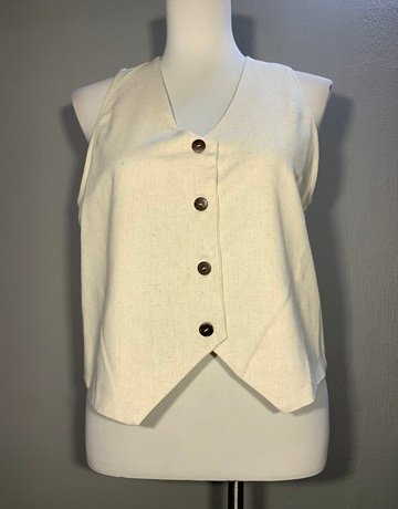 Sunstoned Cream Linen Top- Size Large