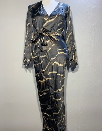Poetry Black And Beige Dress- Size