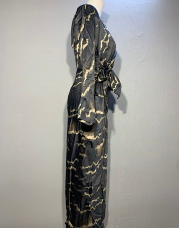 Poetry Black And Beige Dress- Size