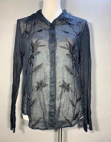 Polo Black Sheer Pure Cotton Top- Size USA6