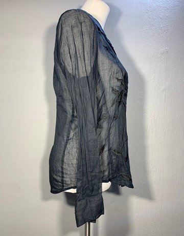 Polo Black Sheer Pure Cotton Top- Size USA6
