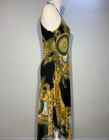 Boo Radley Black And Orange Patterned Dress- Size Extra Small