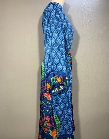 Ryy Blue Patterned Dress- Size Large