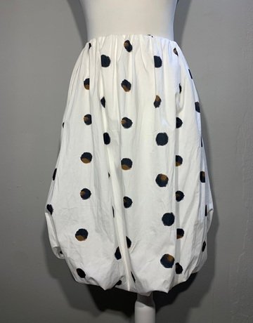 Milla White And Brown Bubble Skirt- Size 8