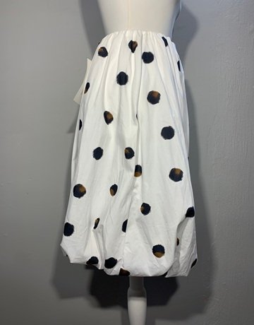 Milla White And Brown Bubble Skirt- Size 8