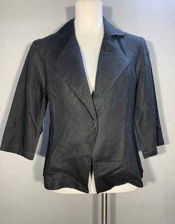 Hugo Flear Black Pure Linen Jacket- Size 34-36