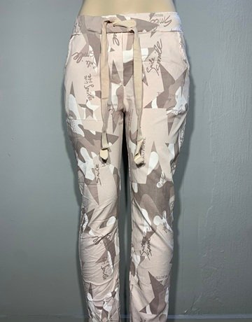 Nicci Pink And Beige Patterned Pants- Size Medium